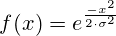 %resolution{160} $f(x) = e^{\frac{-x^{2}}{2 \cdot \sigma^{2}}}$